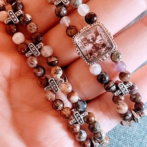 Phantom Garden Quartz Beaded Crystal Stretch Bracelet